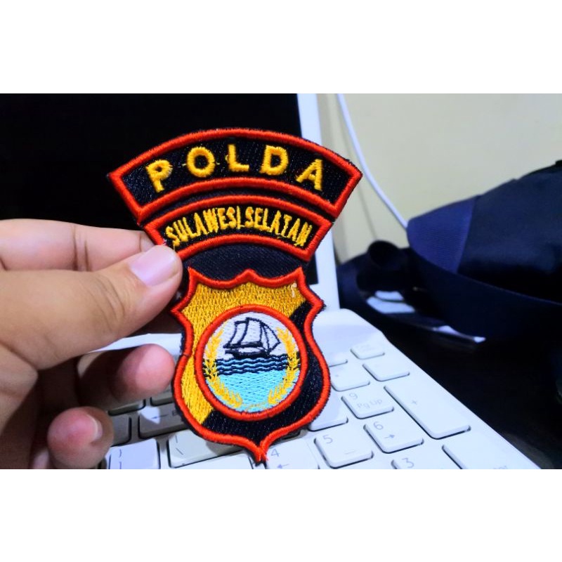 bet badge bed bordir polda sulsel timbul 3d