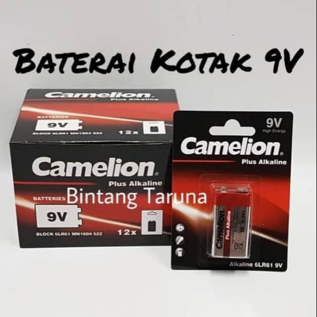 Baterai Kotak Camelion Plus Alkaline 9V Battery Camelion 9V 6LR61