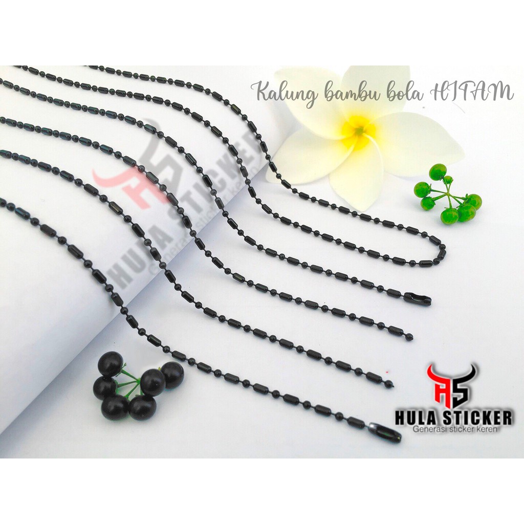 Kalung Rantai MCI Kalung Titanium Biji Bambu Hitam Stainless 316L Anti Karat