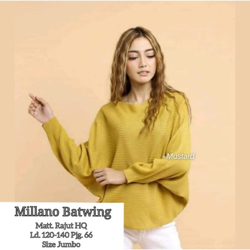 milano batwing mat rajut ld 120-140 pj 66 size jumbo