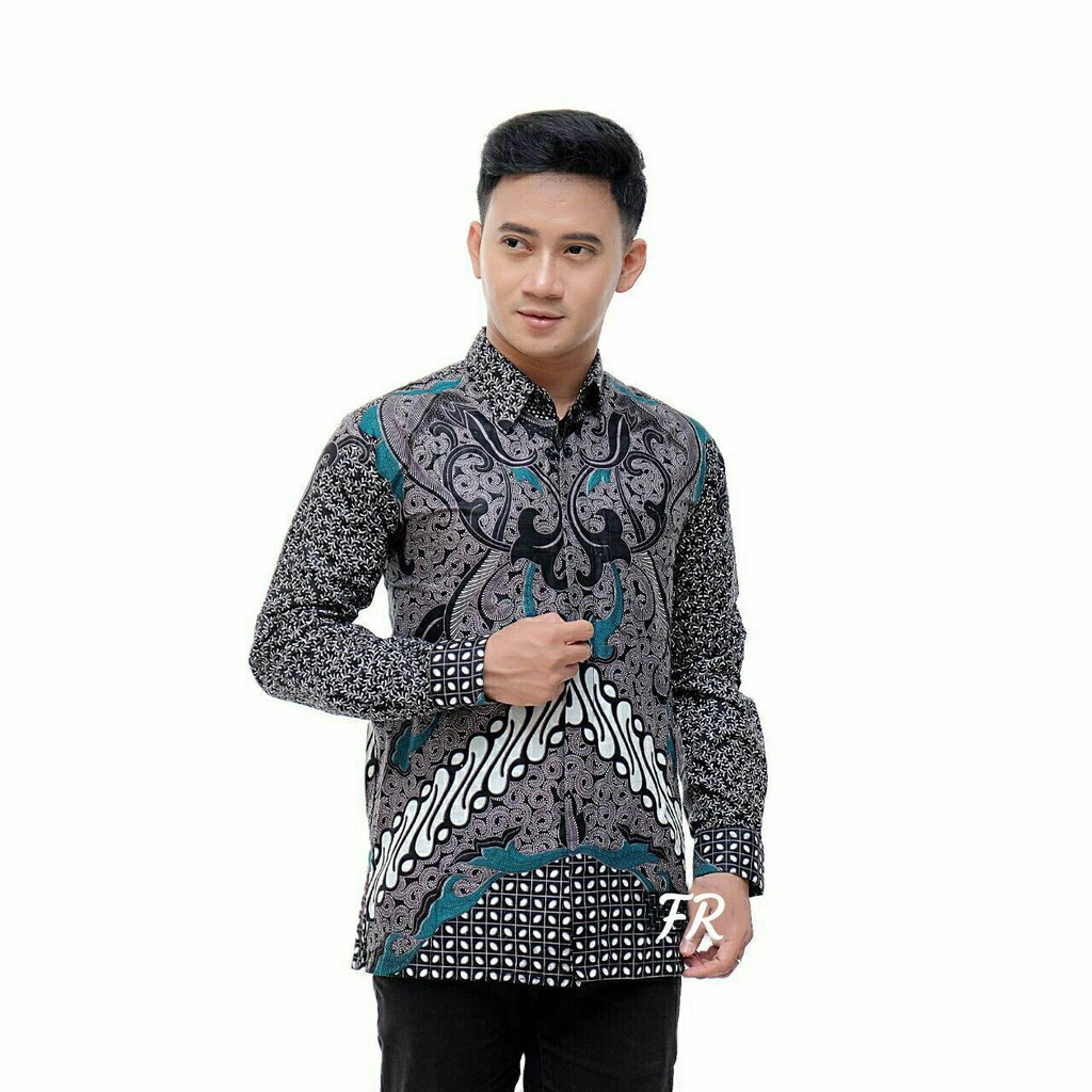 Baju batik Pria Slimfit Big Size M L XL XXL Atasan Kemeja Batik Lengan Panjang Original