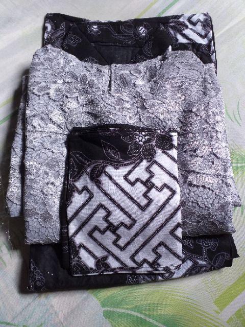 Zola_batik Couple Kebaya Brokat Selendang Ayushita - Monaka