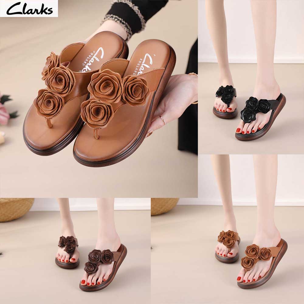 Clarks new pita woman Sepatu sandal flat clarks flat wanita kulit asli