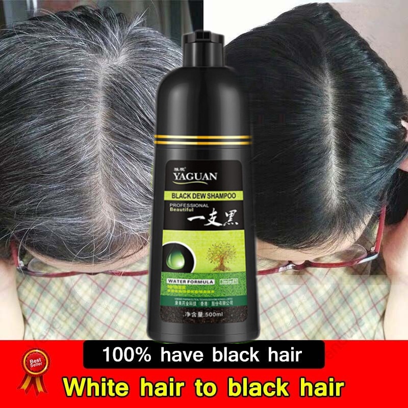 500ml Black Hair Shampoo Herbal Hair Dye shampoo White Hair into Black Hair black hair Color