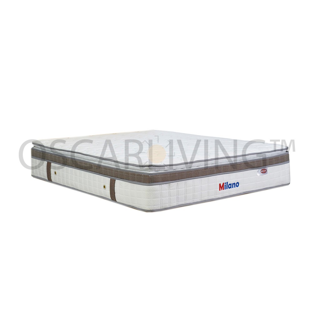 Eversoft Milano Kasur Spring Bed Latex Spring Plushtop Pillowtop Tebal 33 Cm Putih [Mattress Only/Kh