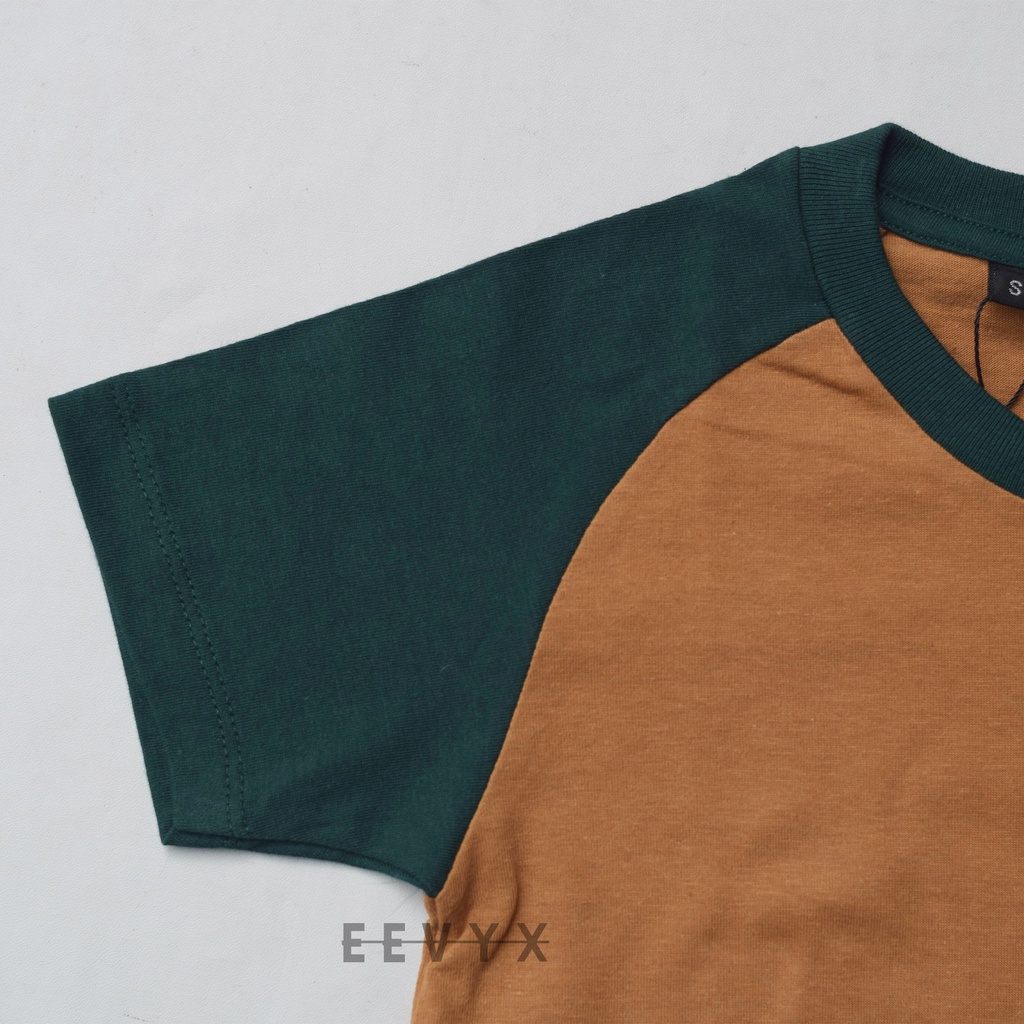 Baju Anak Laki Laki Reglan Kizzu Umur 1-12 Tahun Bahan Cotton 30S - Almond - Eevyx Store