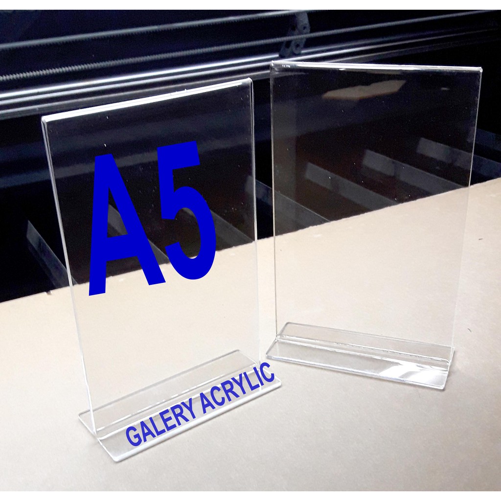 ACRYLIC LIST A5  SIGN HOLDER ACRYLIC STANDING POP  AKRILIK  