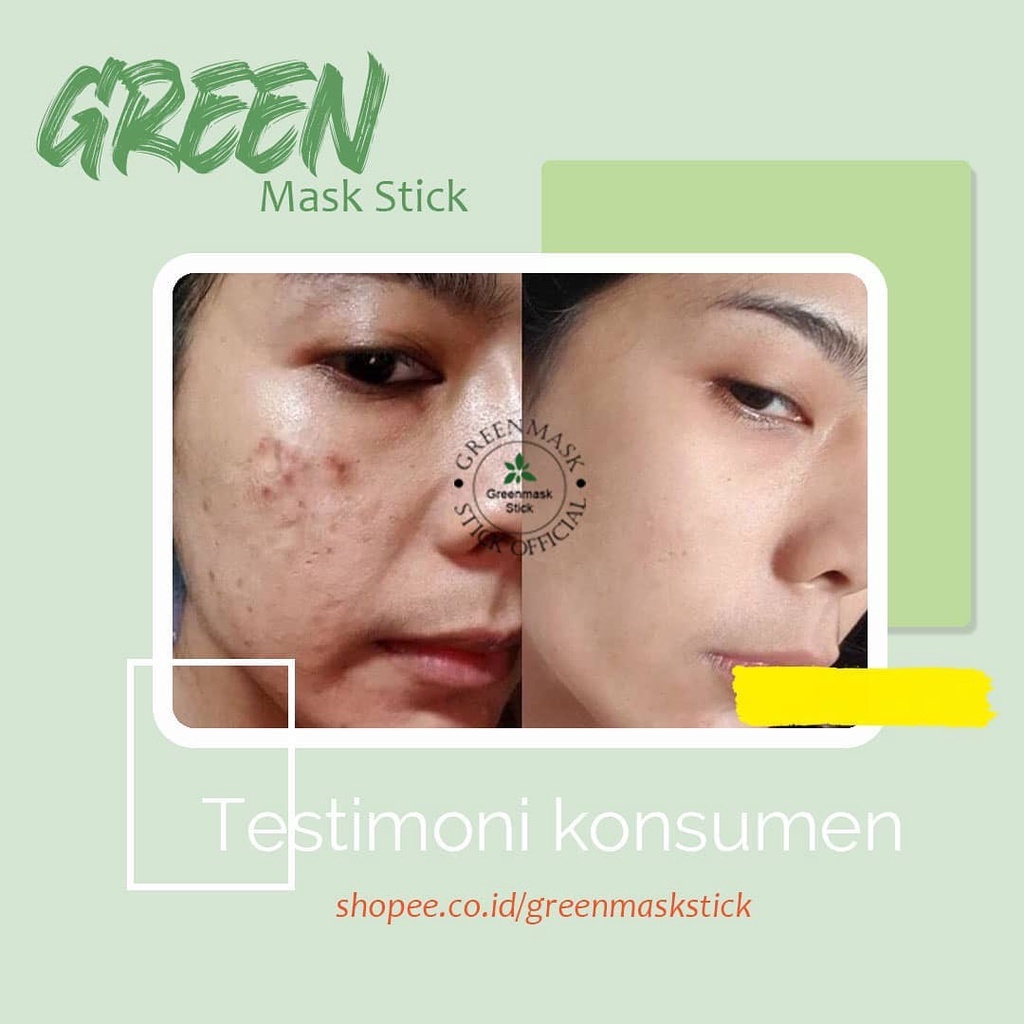 ORIGINAL Greentea Mask Stick Meidian /  Masker Komedo / Jerawat Bruntusan