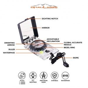 Multifunction Mirror Compass 85 Dhaulagiri Kompas Kaca Multifungsi