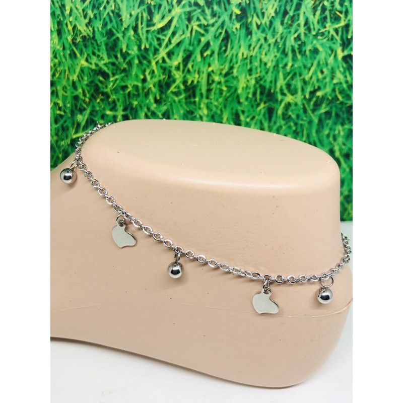 Gelang Kaki Rantai Titanium Putih anti Karat