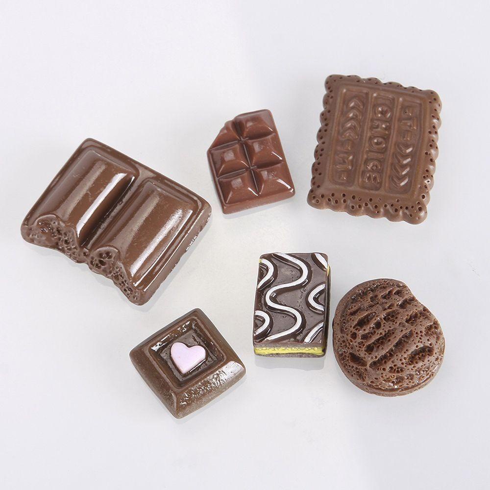 [Elegan] Coklat Flatback Resin Sweet Candy Parts Art Charm Model 10*25mm Dekorasi Miniatur