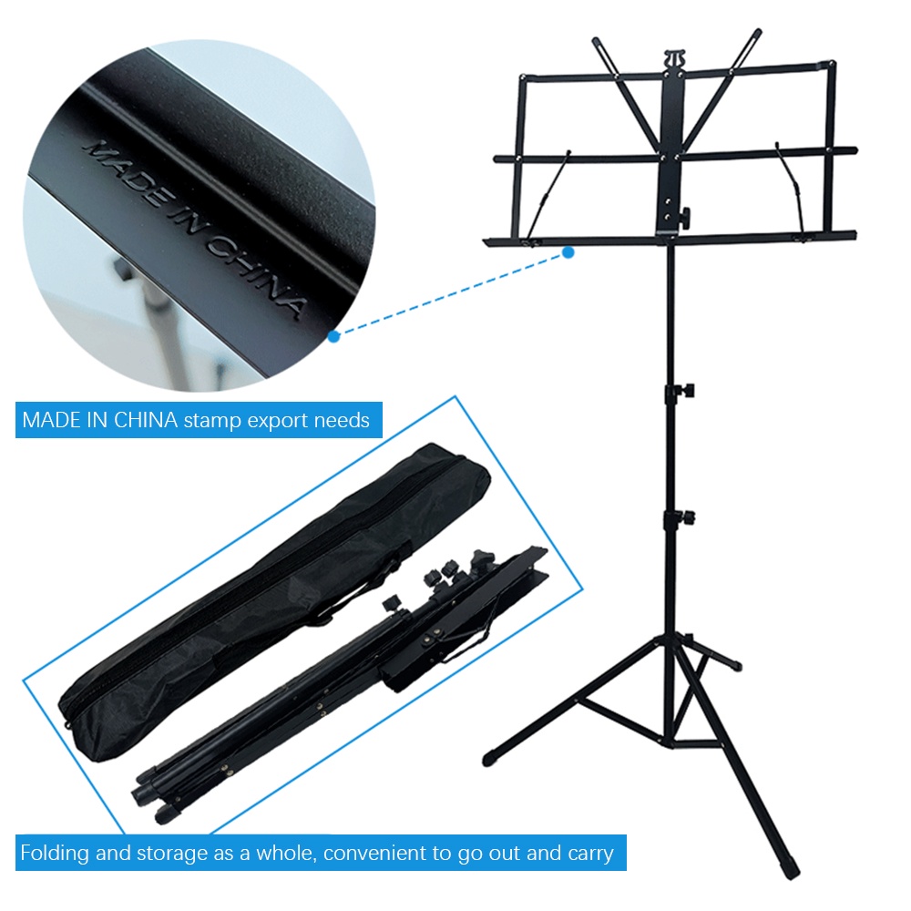 【60-130cm】Tripod Stand Partitur Sheet/Tempat Dudukan Buku Lirik Lagu/Stand Book Musik/Stand Book Tripod