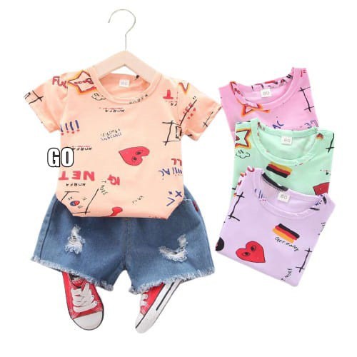 gos SET JEANS SUCCES 004 EBV Bayi Baju Anak Perempuan 1-5 tahun