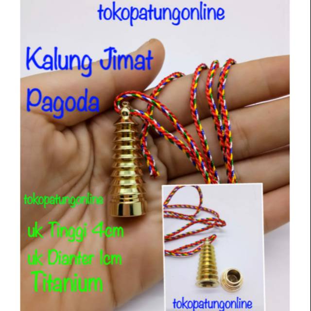 Kalung Liontin Pagoda + Free Tali 5 Warna