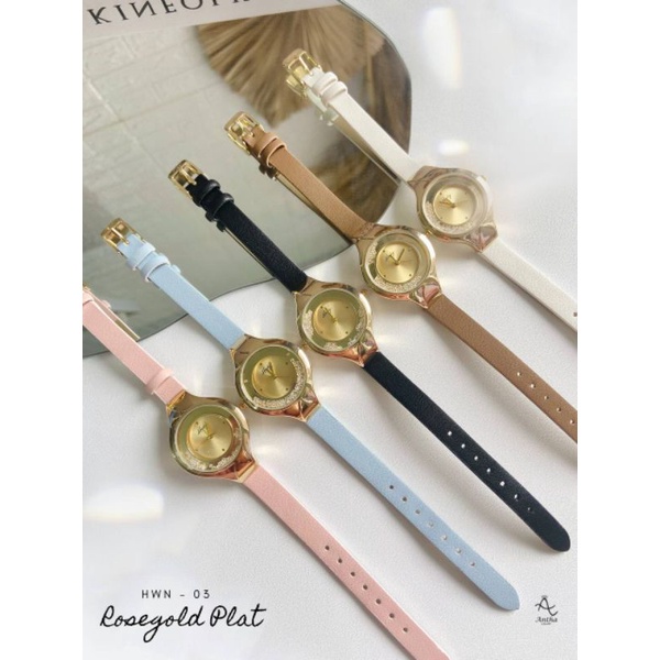 HODY// Hody Watch New 03 Jam Tangan Wanita Sintetic Leather Rosegold Plate HWN-03 by Hody