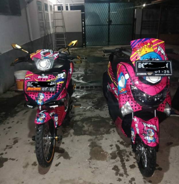 Stiker Decal Motor Jupiter MX KING 150 Pink Biru Ungu Merah Toska Putih Hitam Biru Custom