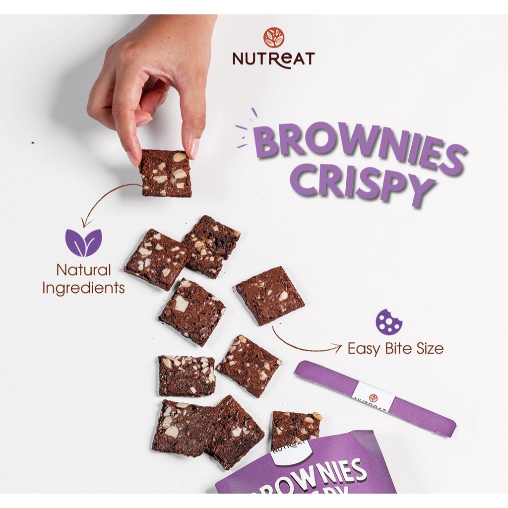 NUTREAT Brownies Crispy 35g - Choco Cheese / Choco Almond - Healthy Snack