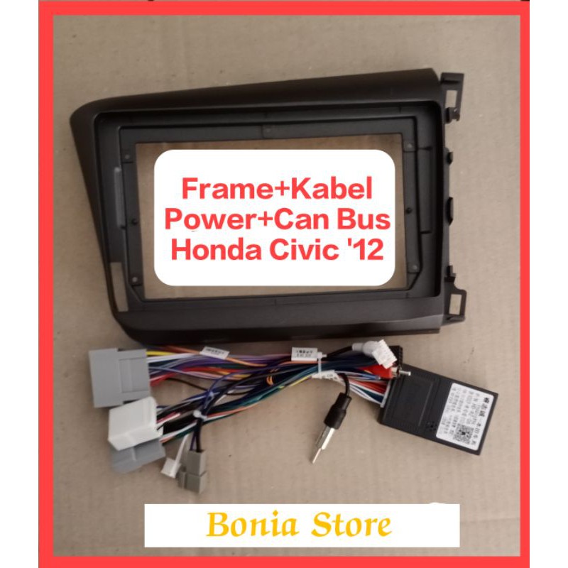 Frame Fit HU Android 9" Kabel Power+CanBus HONDA CIVIC 2012