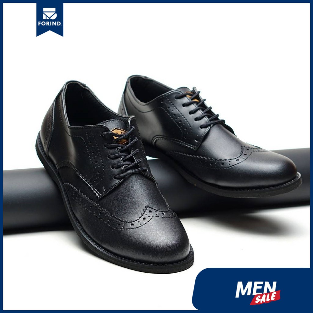 WOLVES BLACK |FORIND x GDNS| Sepatu Pantofel Pria Formal CasualSantai Kasual Cowok Laces Footwear