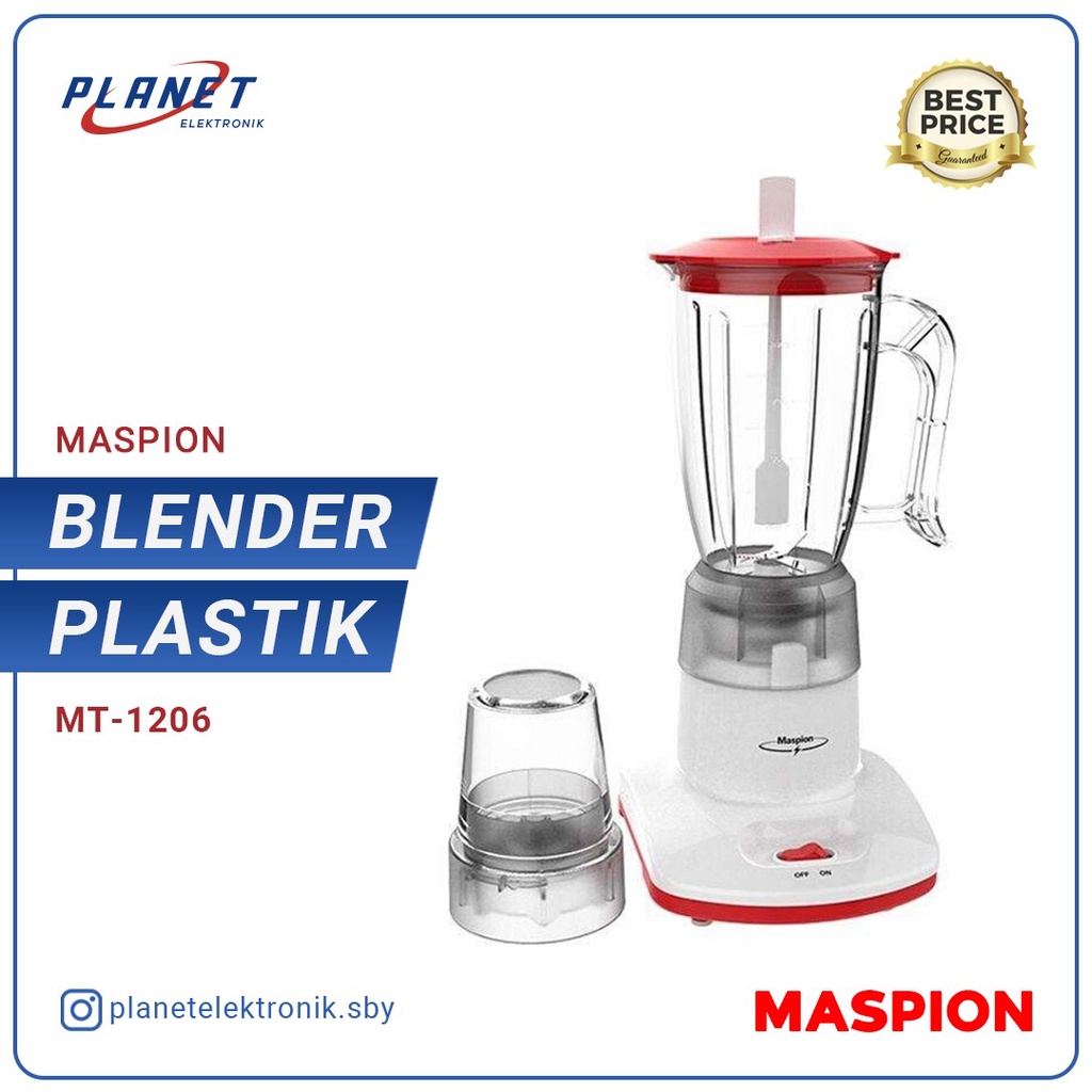 Blender Maspion Mika Plastik 2 IN 1 MT-1206 (1L) / MT 1206 / MT1206