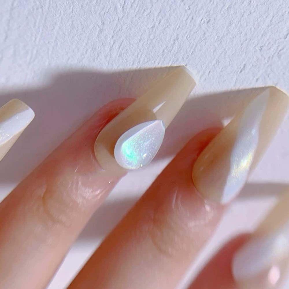 AUGUSTINA Agustinina Kristal Nail Art Perhiasan Gaya Jepang Giltter Warna Hati Flatback Kuku Permata Bulat Hiasan Kuku Manikur Aksesoris