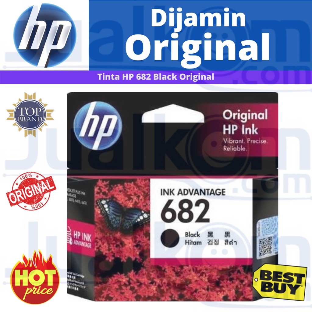 Tinta HP 682 Black Original Cartridge Hitam