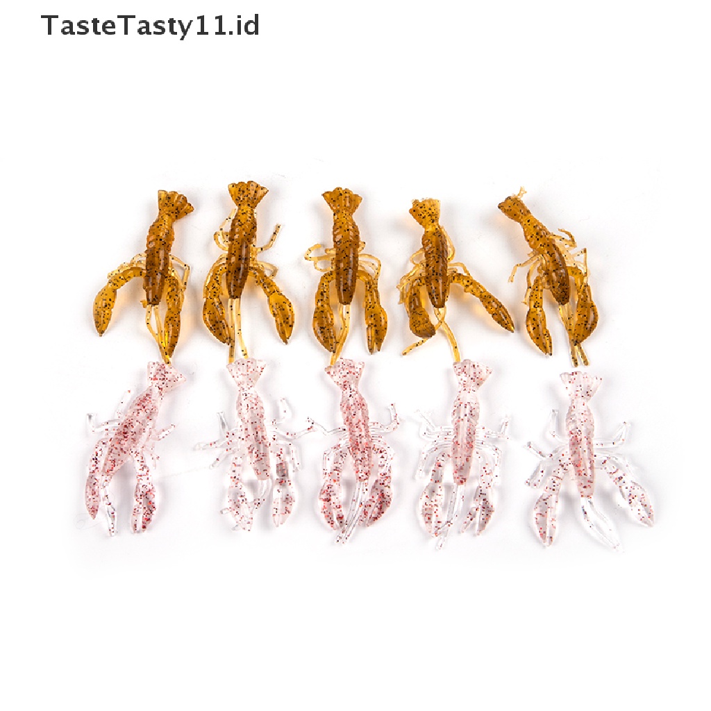 Tastetasty 5pcs Umpan Pancing Softlure Bentuk Udang Imitasi 5.5cm / 1.5g Bahan Silikon