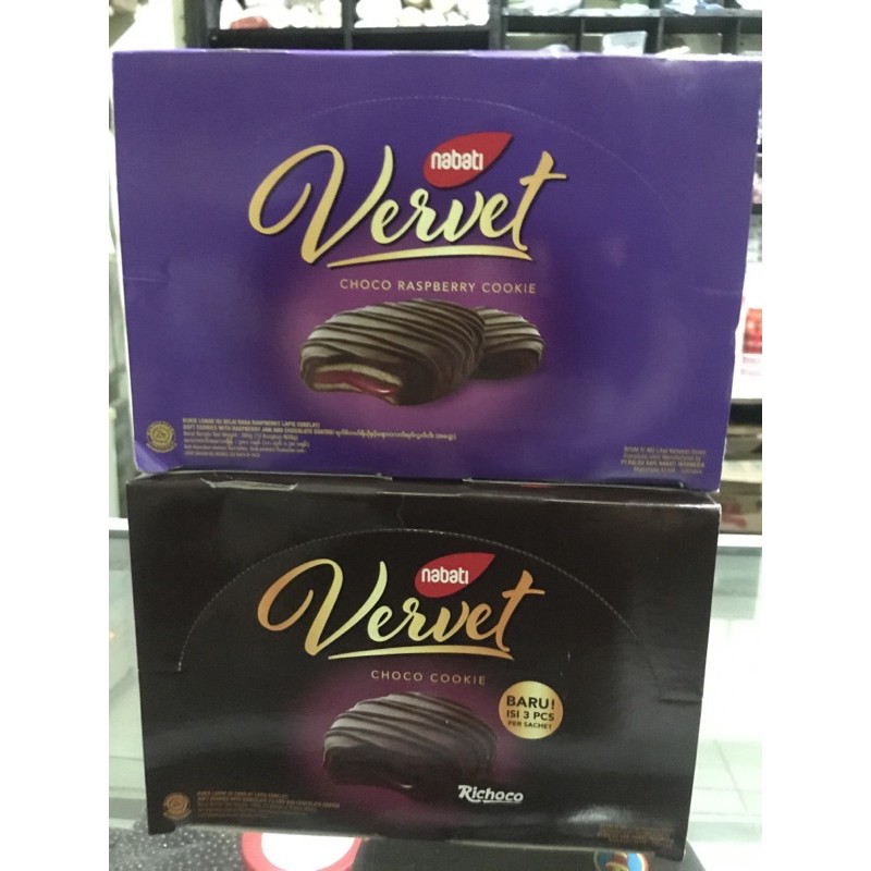 NABATI VERVET CHOCO RASPBERRY COOKIES 10 x 38 GRAM