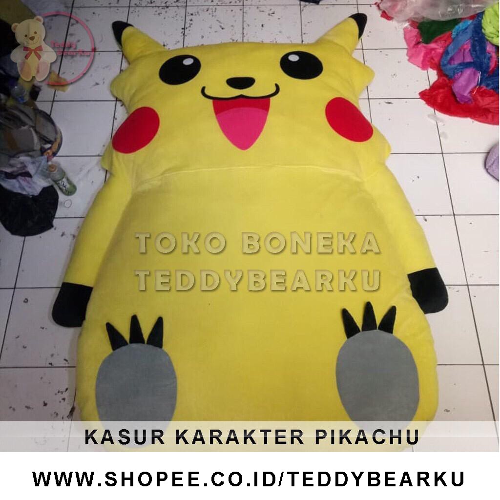 KASUR KARAKTER POKEMON + 2 BANTAL (SMALL) + 1 GULING (SMALL) - (Furryakbar)