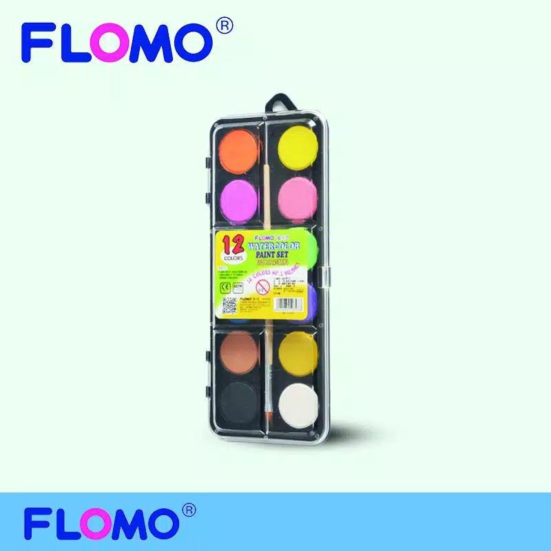 

FLOMO WATERCOLOR PAINT CAKE SET - REGULAR 12 WARNA