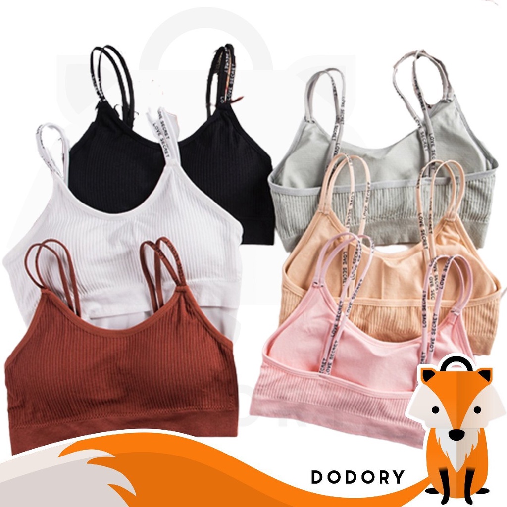 DODORY BRA533 Bra Tanpa Kawat Pakaian Dalam Wanita Polos Tali Bra Olahraga Sportbra Gym Yoga