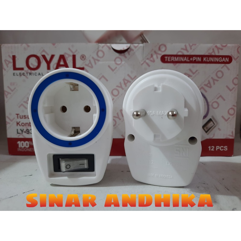 STOP KONTAK ARDE 1 LUBANG + SAKLAR ON/OFF LOYAL LY-932