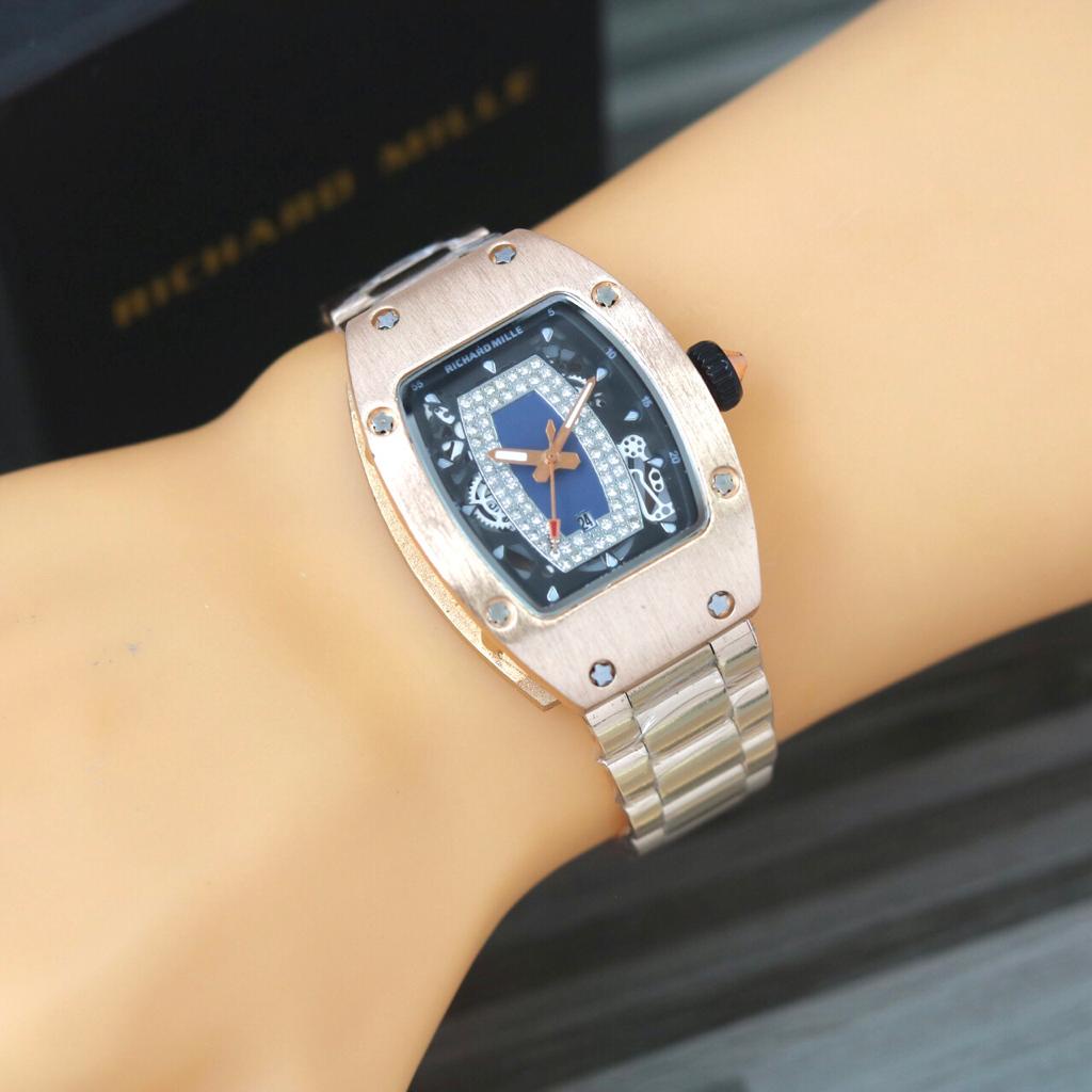 Jam Tangan Wanita Y51402K Tali Rantai Tanggal Aktif Free Box Exclusive &amp; Baterai