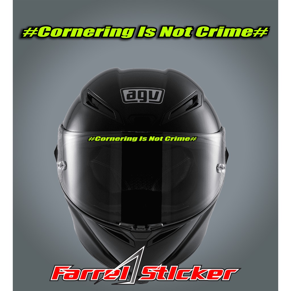 Stiker helm sticker cornering is not crime