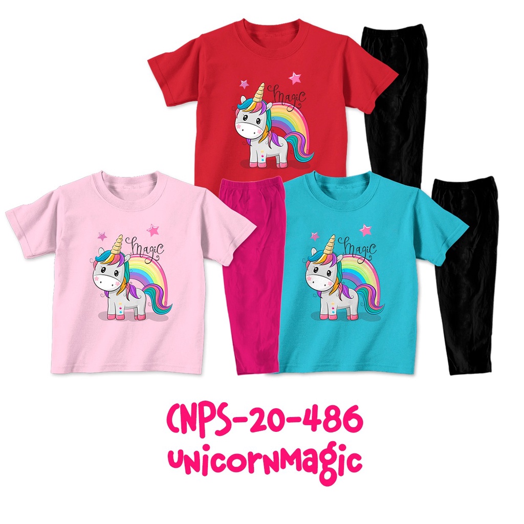 Baju Tidur Anak Perempuan Piyama Anak Perempuan Unicorn Princess Dance Usia 2 Sampai 8 Tahun Katun Combed 30s