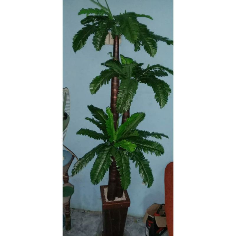 Bunga hias artificial bunga bonsai palem sudut ruangan bonsai kelapa