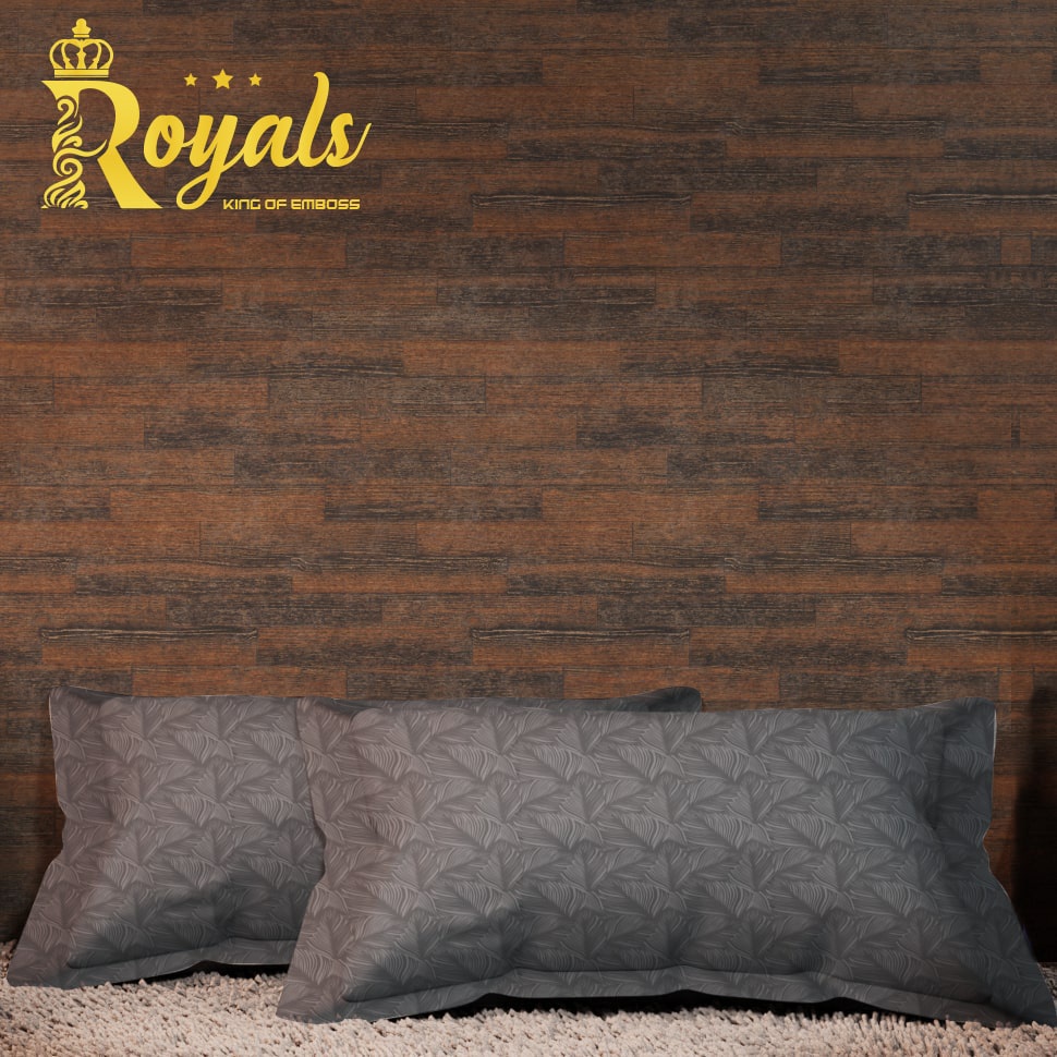 Royals Emboss BedCover SET Sprei Uk 160/180 - Abu-Abu