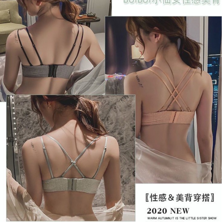 BRA Wanita Sexy Push-up BH Import Pakaian Dalam Wanita/Remaja Asian Style Model Grid Kotak