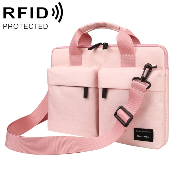 Tas Laptop Macbook Cartinoe RFID Blocking Messenger Bag 14 15 inch pink