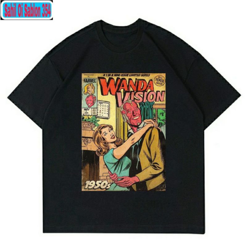 KAOS WANDA VISION VINTAGE T-SHIRT MARVEL COMICS UNISEX PRIA WANITA  katun Best Seller rap tee