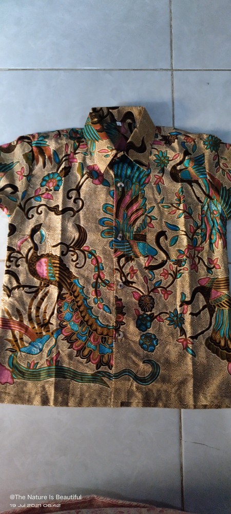 ( Gamis Jumbo ) Batik Couple Keluarga Sania Ruffle Ori Ndoro Jowi Dnt Motif Merak Tosca