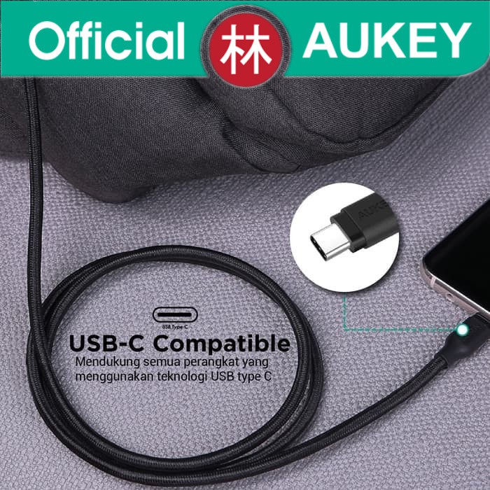 Aukey CB-AC1 Data Cable USB 3.1 To Type-C Braided Nylon 1.2m