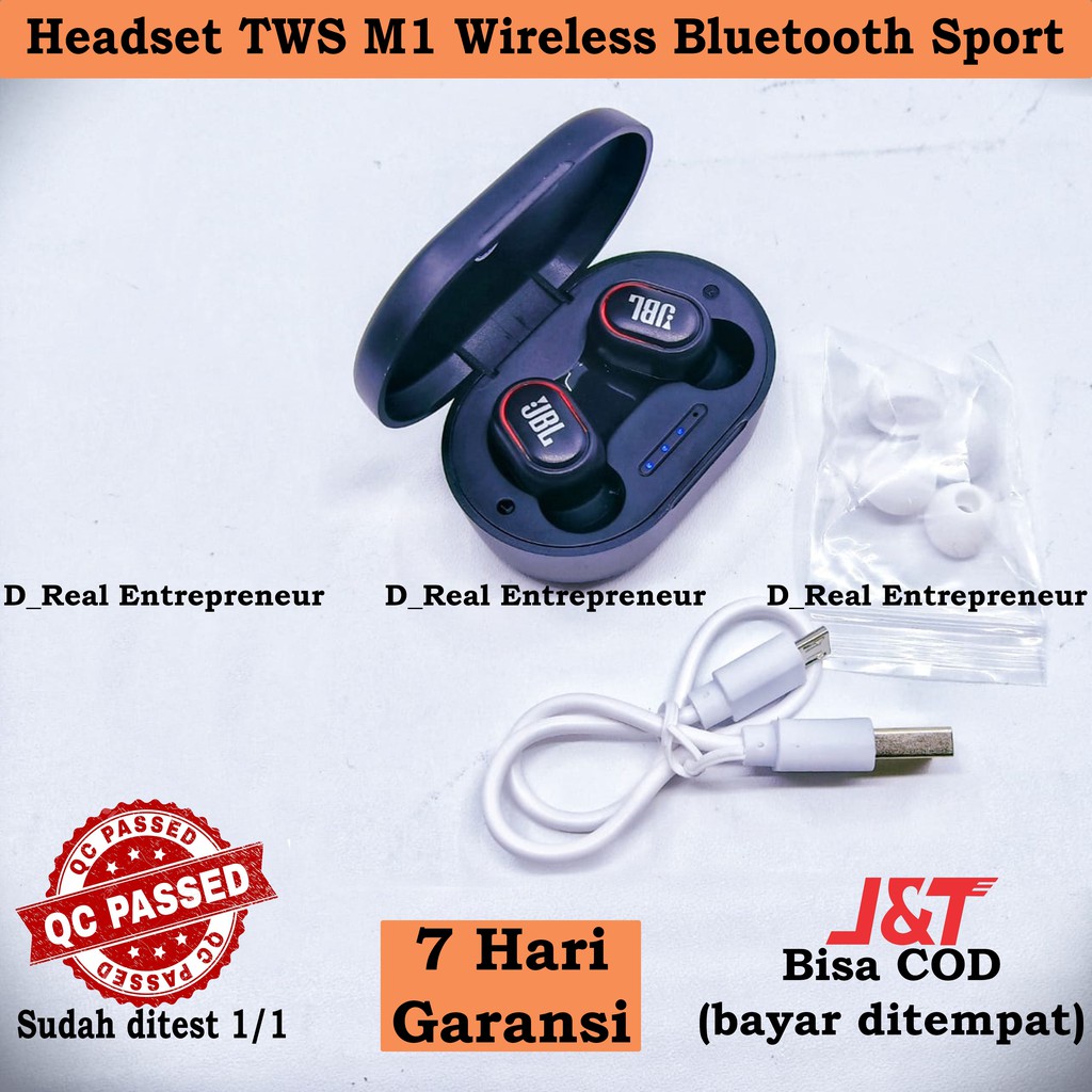 Headset Bluetooth TWS M1 Airdots Earphone Earbuds Wireless TWS M 1