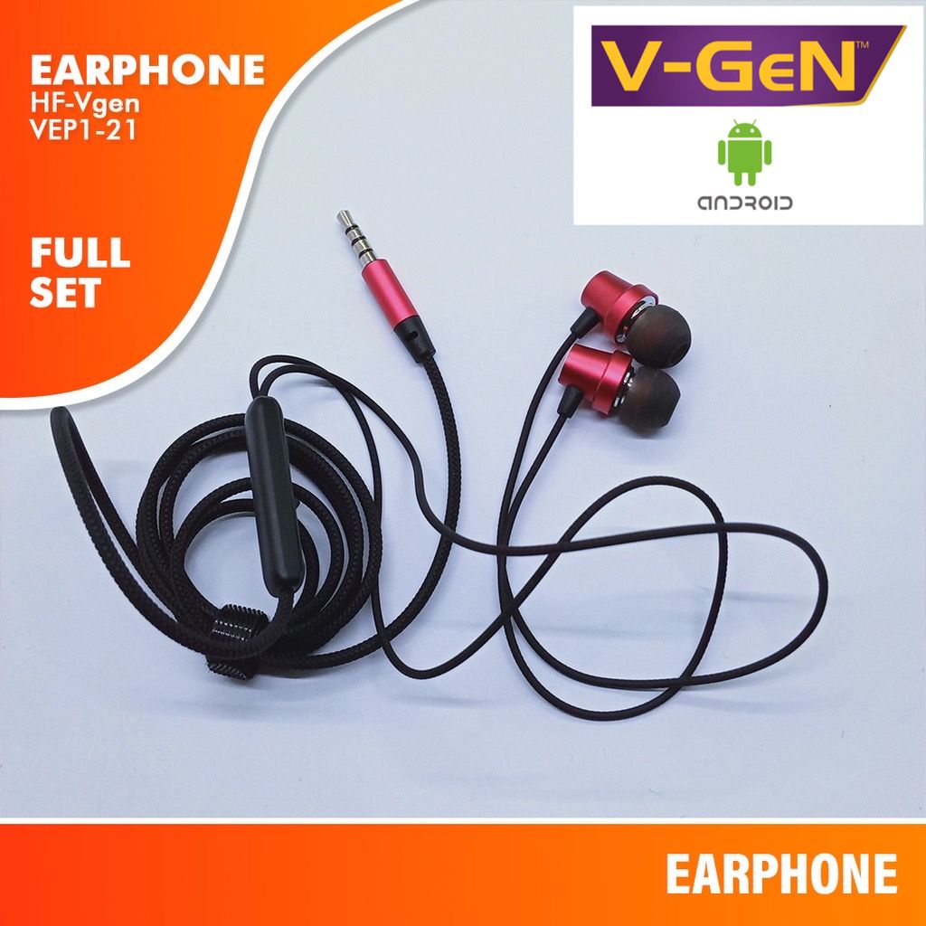 new~Handsfree V-GeN vep1-21 Wired Earphone Headset Original Extra Bass