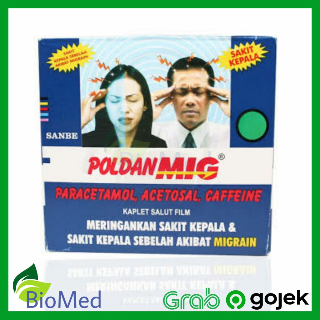 POLDAN MIG KAPLET - Poldanmig Obat Migrain Pusing Sakit Nyeri Kepala