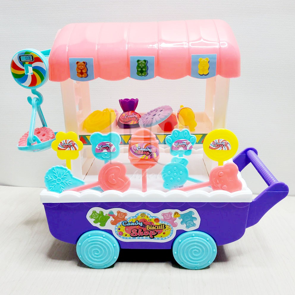 Candy Biscuit Shop Cart Mainan Gerobak Permen Biskuit