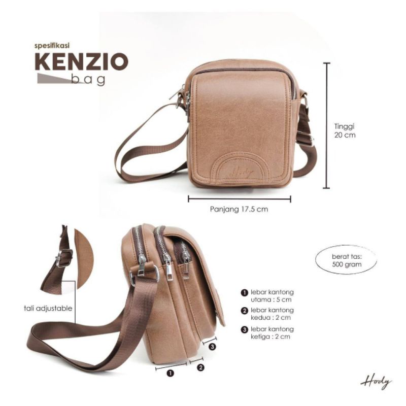 Tas Selempang Pria Terbaru Bahan Sintetic Leather Original Kenzio By Hody Bag