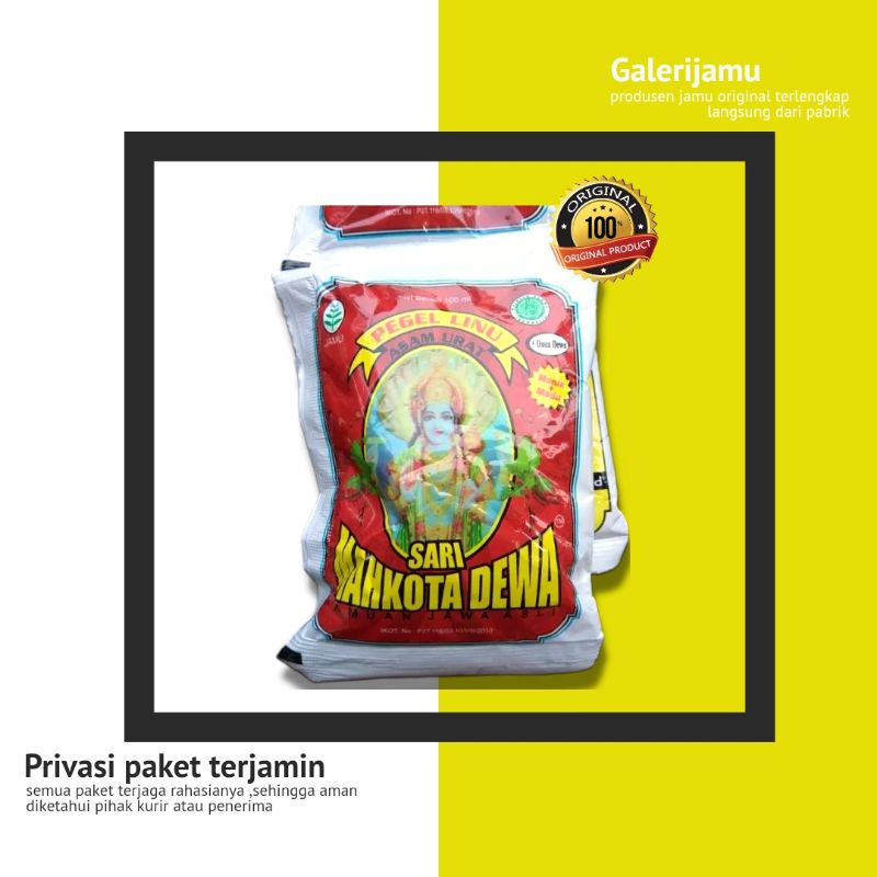 jamu Mahkota Dewa jamu cair  (Menyembuhkan Asam Urat, Sesak Nafas) isi 10 sachet