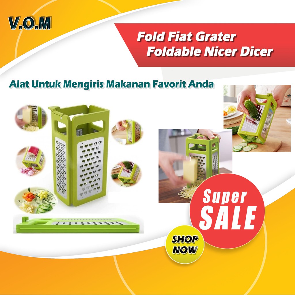 Fold Fiat Grater / Foldable Nicer Dicer / Parutan / Pengiris 4 IN1 0518