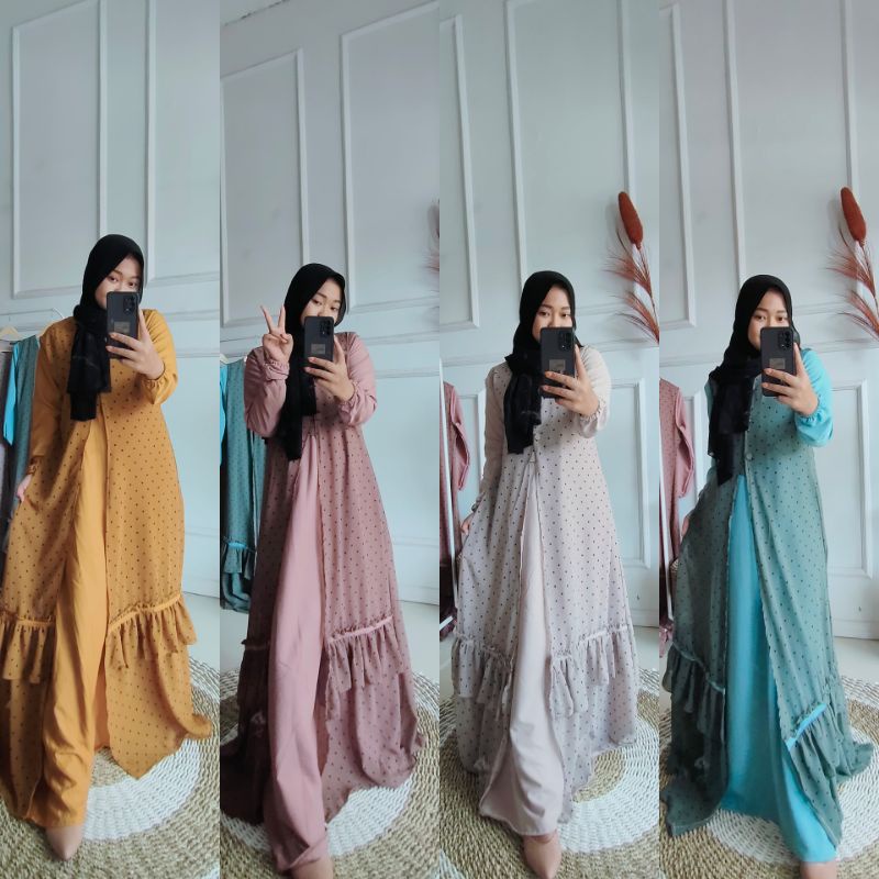 RASANDRA MAXY DRESS GAMIS TERBARU MUSLIMAH INNER SET OUTER TERPISAH